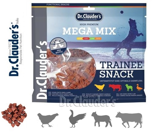 Dr.Clauder's Mega Mix Trainee Snack nei gusti Manzo, Anatra, Agnello e pollo